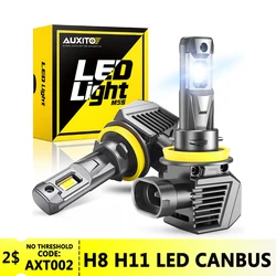 AUXITO 2Pcs 22000LM 120W Turbo H8 H11 LED Canbus Headlight 9005 HB3 9012 HIR2 H9 H16JP LED 360 12V CSP Chip 6500K Car Headlamp