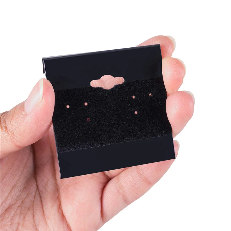

50pcs 5x5cm PVC Plastic Stud Earrings Display Holders Earrings Clasps Cards Organizers Hang Tag For Diy Jewelry Packaging Making