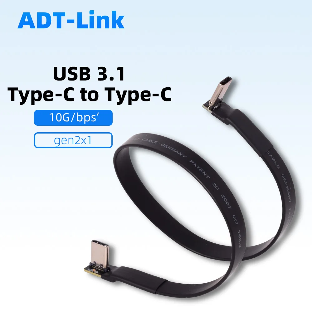 

Double 90 Degree Elbow USB 3.1 Type-C USB-C Flat Data Soft Extension Cable for GPS Storage Imaging Equipment 1.5A 3-300cm