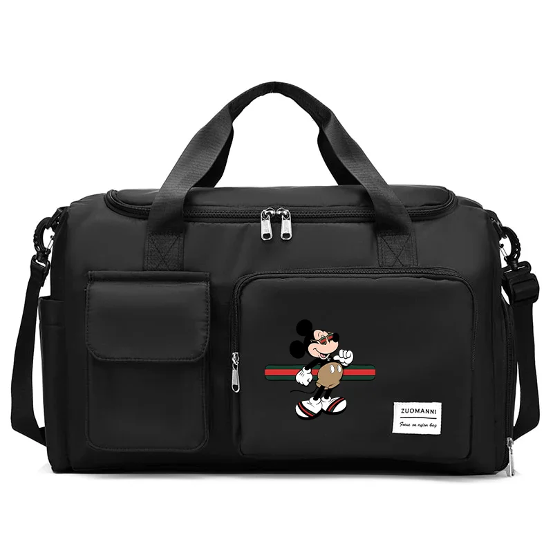 Disney Mickey Minnier พกพากระเป๋าเดินทางขนาดใหญ่ความจุ GYM Weekend Duffle กระเป๋าช่องใส่รองเท้ากีฬาฟิตเนสกระเป๋าถือเด็กของขวัญ