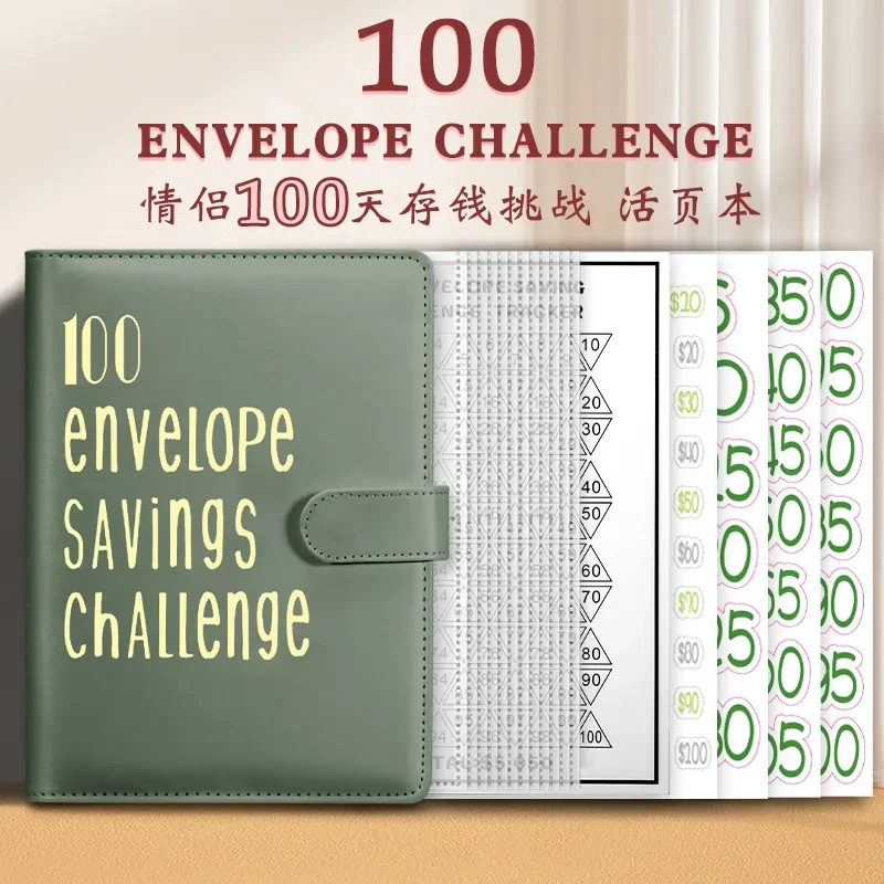 100 buste Money Saving Challenge Budget Binde per Budget Planner e risparmio di denaro-un modo facile e divertente per risparmiare $5,050