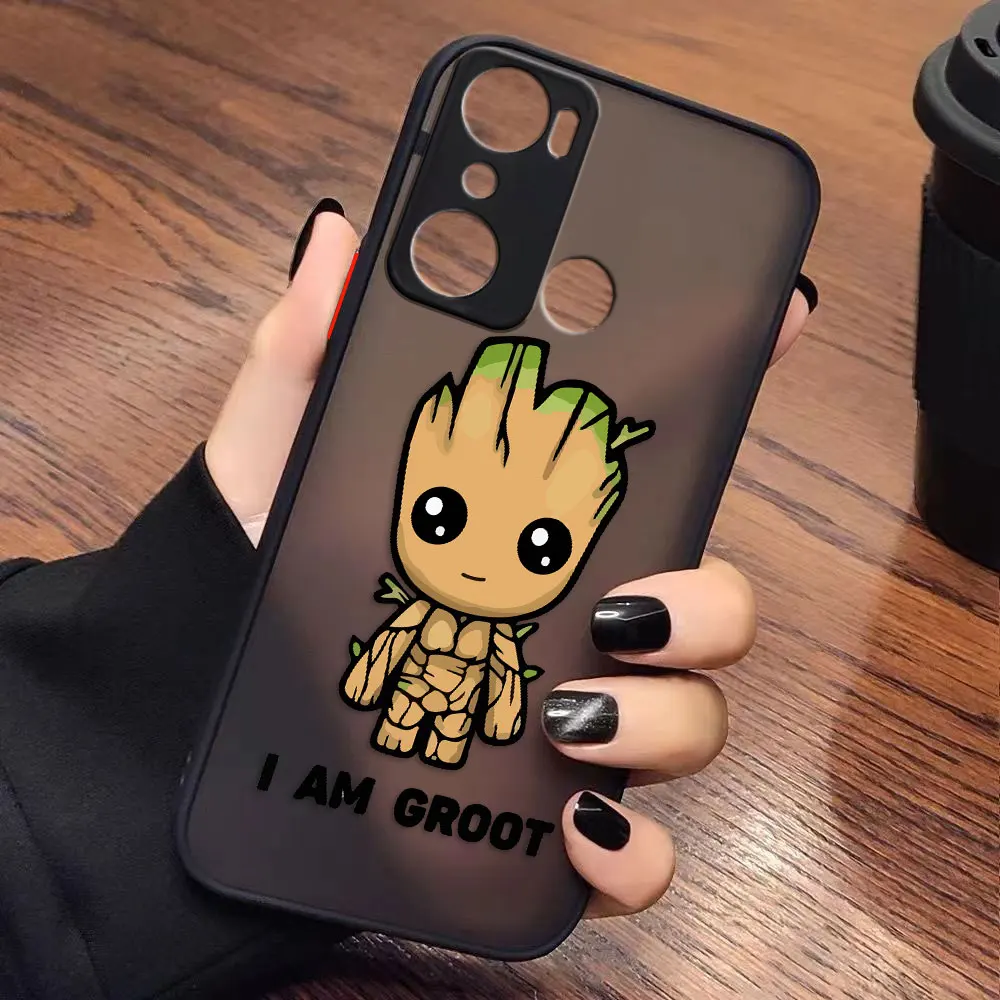 Matte Case for infinix HOT 20I 12 12I 11S 10 10I 10S PLAY 9 8 Pro POVA 3 CAMON 15 17P Case Funda Coque Shell Marvel Comics Groot