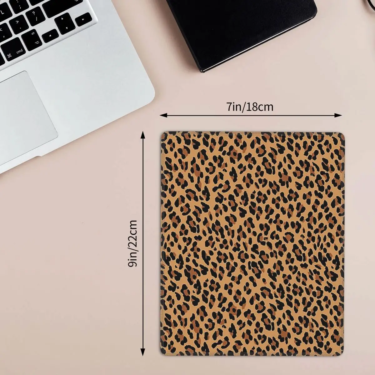 Tan Leopard Print 7x9 in 22x18 cm Mouse Pad Computer Keyboard Mouse Mat Gaming PC Laptop Desk Mat Office Accessories Table Mats