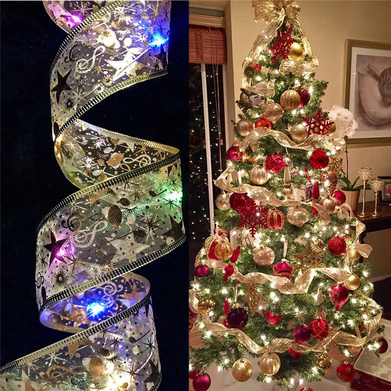 

5/2/1M Christmas Ribbon Fairy Light Wedding Decor Light Christmas Tree Ornament Holiday Lighting Christmas Decoration LED Ribbon