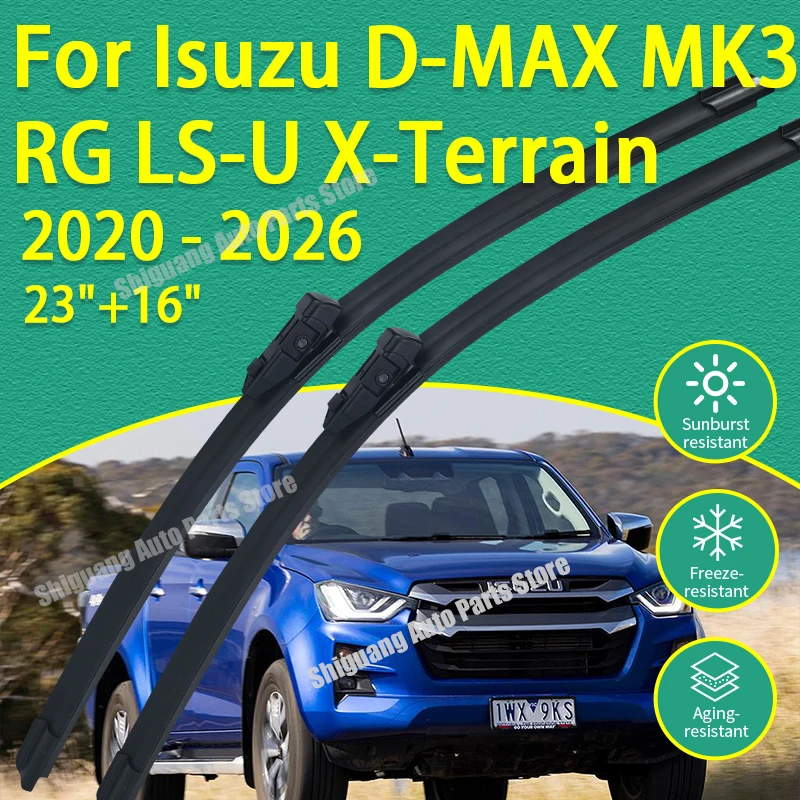 

Передние стеклоочистители с силиконовым покрытием для Isuzu D-MAX MK3 RG LS U X Terrain 2020-2026, автомобильные стеклоочистители, аксессуары для лобового стекла