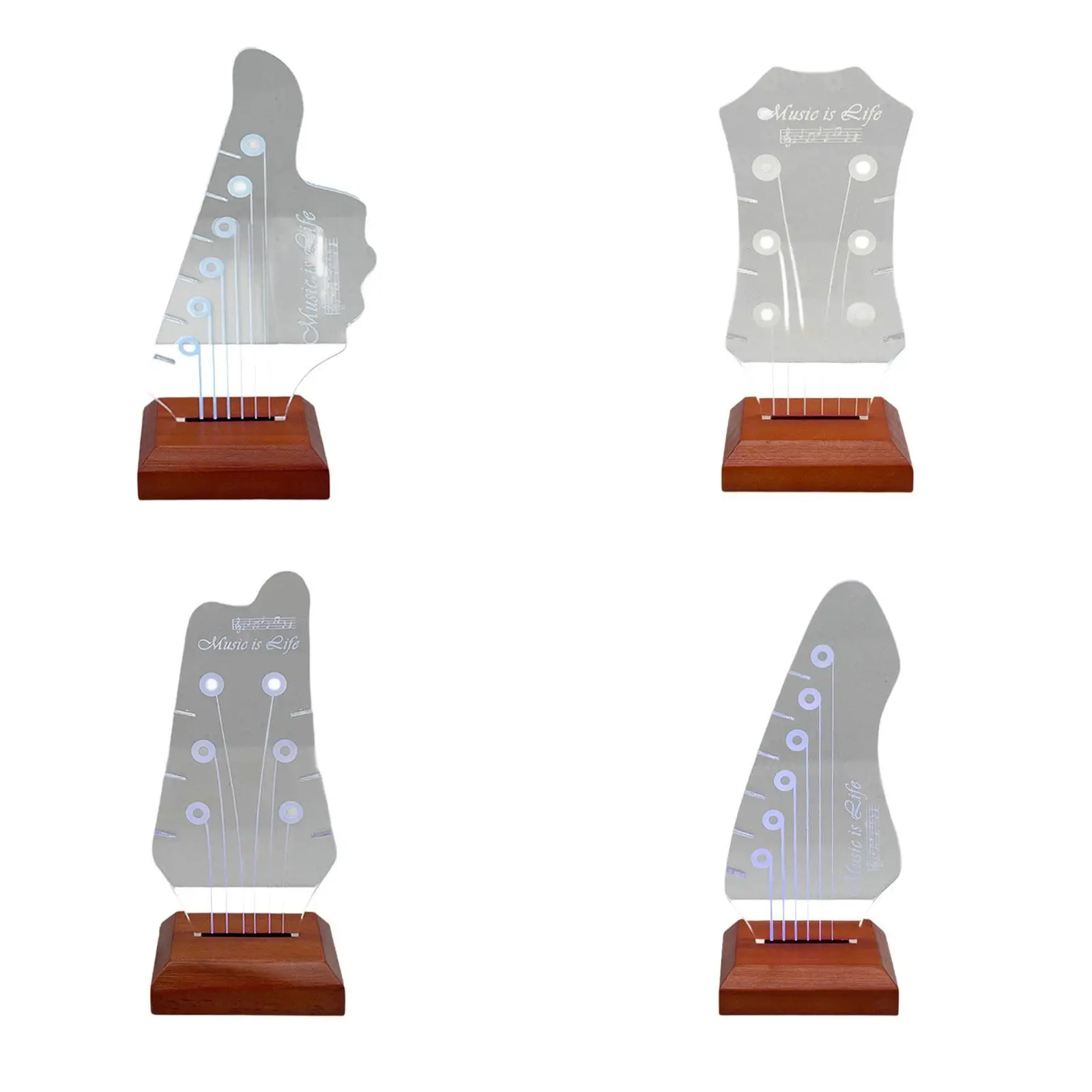 

Light up Guitar Pick Holder with Atmosphere Light for Picks Storage and Display with Wooden Base Acrylic Guitar Pick Display