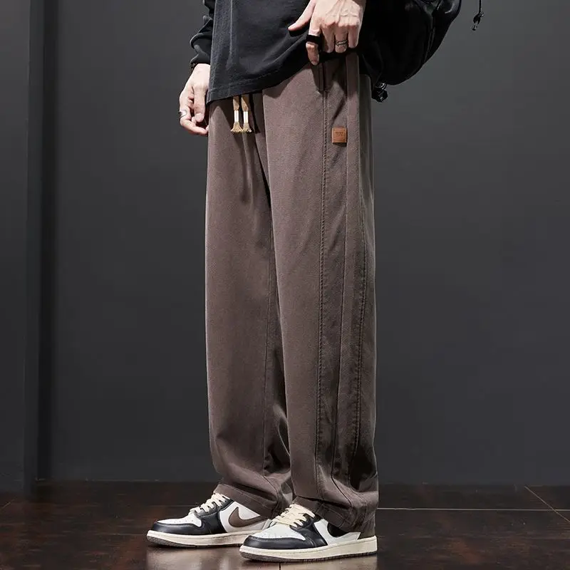 Trendy casual pants for men in autumn and winter,2025 new sports long styles, loose fitting sports workwear pants for men
