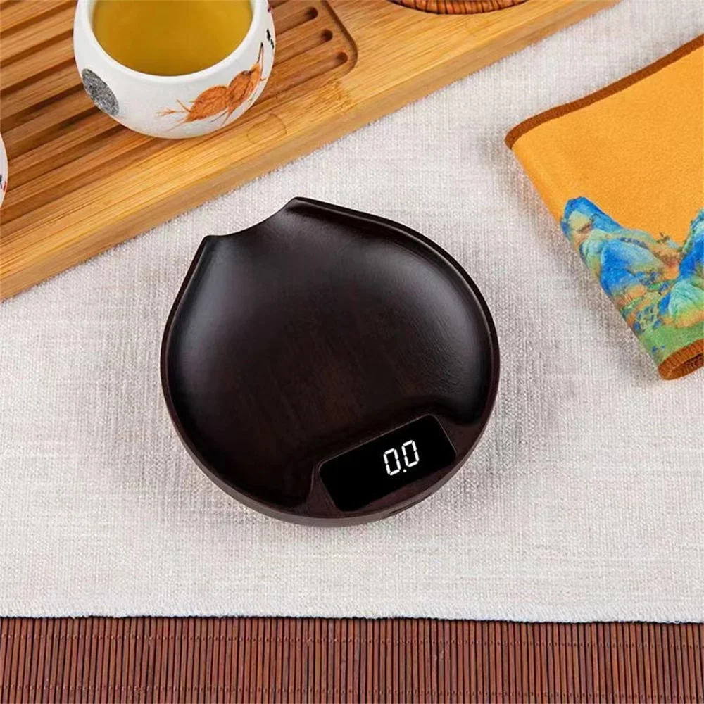 Electronic Scale Bean Tray Espresso LED Weighing 0.1g Natural Walnut Wood High Precision Measures