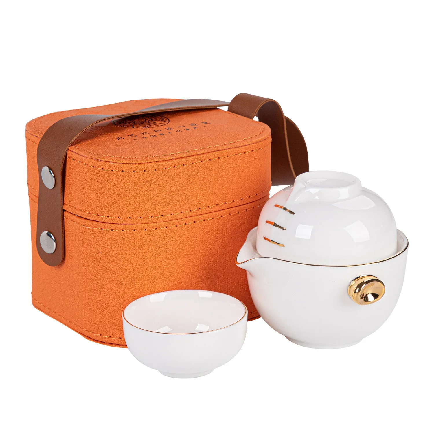 White Luxury Chinese Camping Tea Accessories Gongfu Suet-fat Jade Porcelain Portable Outdoor Camping Travel Tea Tools Set Gift