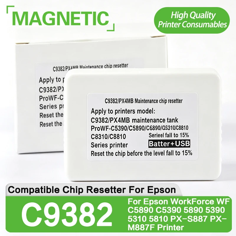 C9382 PX4MB Maintenance Box Chip Resetter For Epson WorkForce WF-C5890 C5390 5890 5310 5810 WF-C5390 PX-S887 PX-M887F Printers