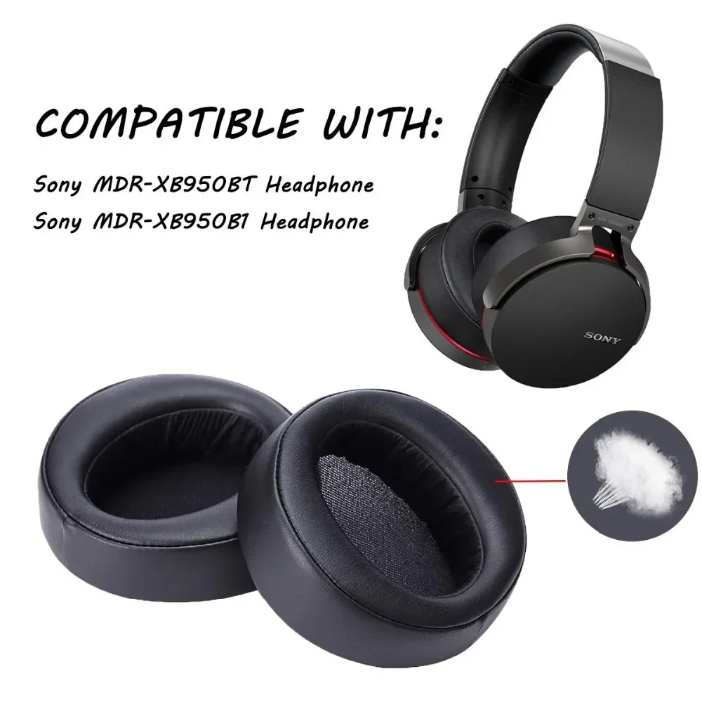 Replacement Ear Pads for Sony MDR-XB950BT MDR-XB950B1 MDR-XB950/H Headphones Ear Cushions Headset Earpads, Ear Cups Repair Parts