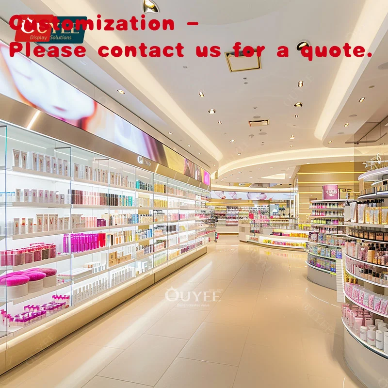 custom.Cosmetic Shelf Makeup Display Stand Cosmetic Perfume Cabinet Hair Extension Wig Shop Display Furniture Beauty Supply Stor