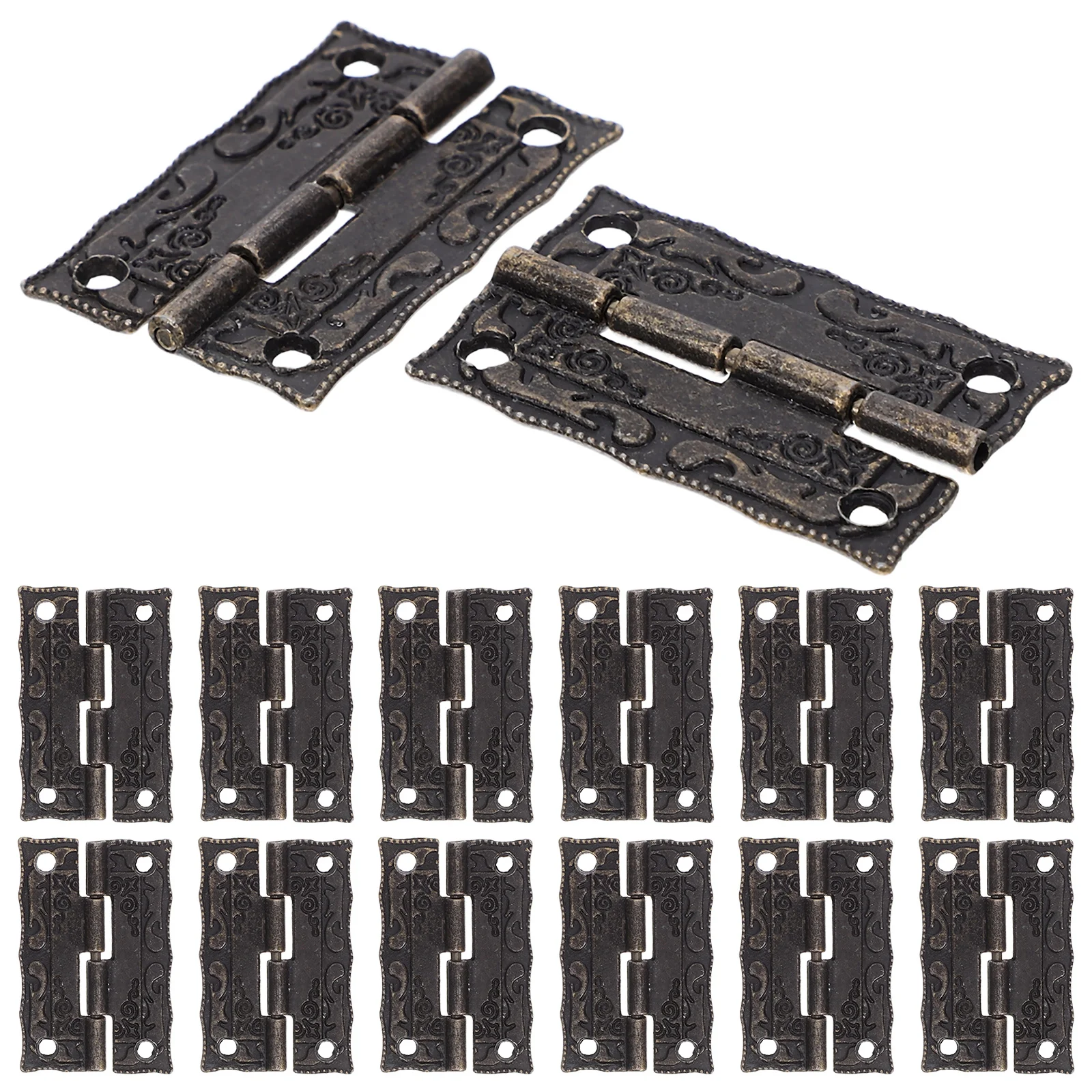 

20Pcs Vintage Bronze Hinges Iron Foldable Decorative Hardware for Wooden Box Jewelry Chest Cabinet Door