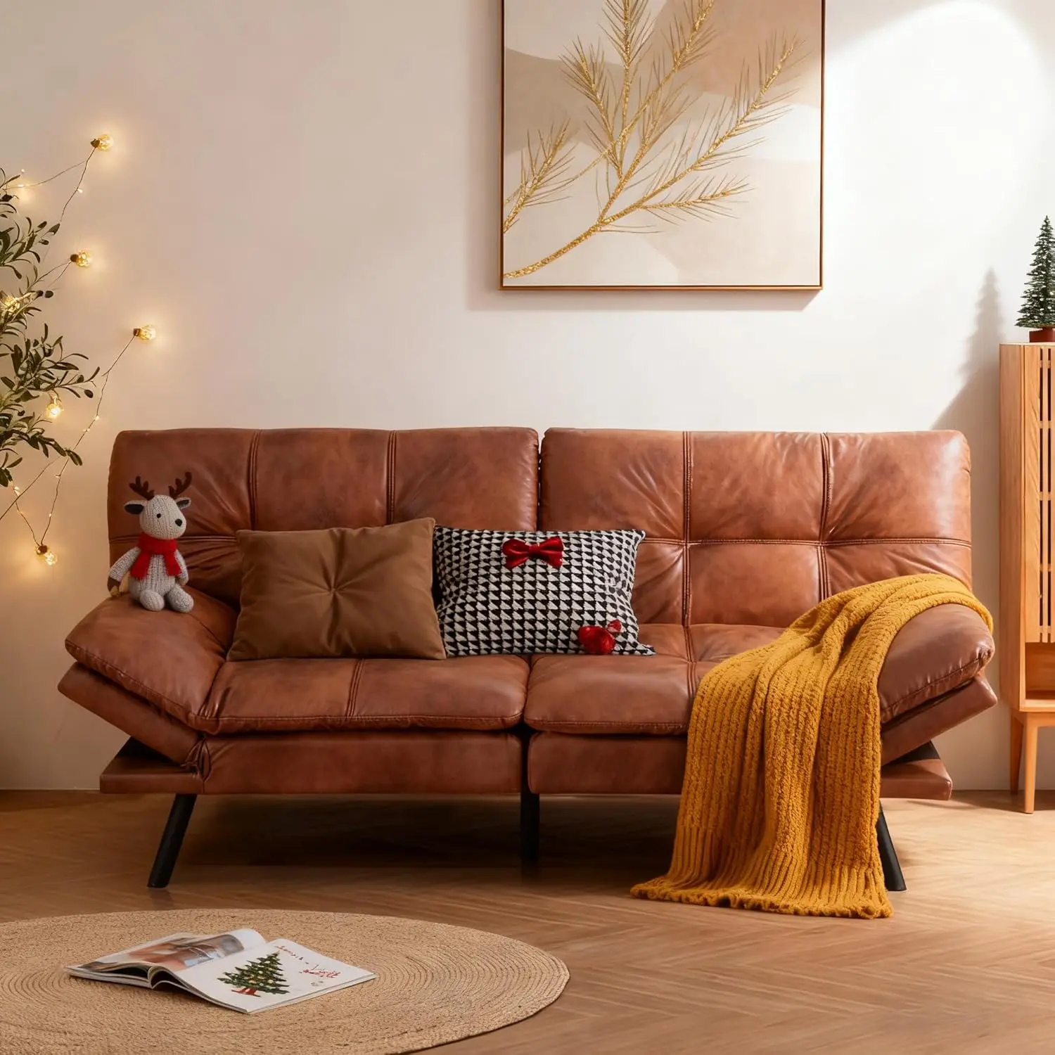 Futon Sofa Bed Modern, Memory Foam Futon, Sofa Bed Couch Sleeper, Convertible Futon Couch, Christmas Memory Foam Couch Convertib