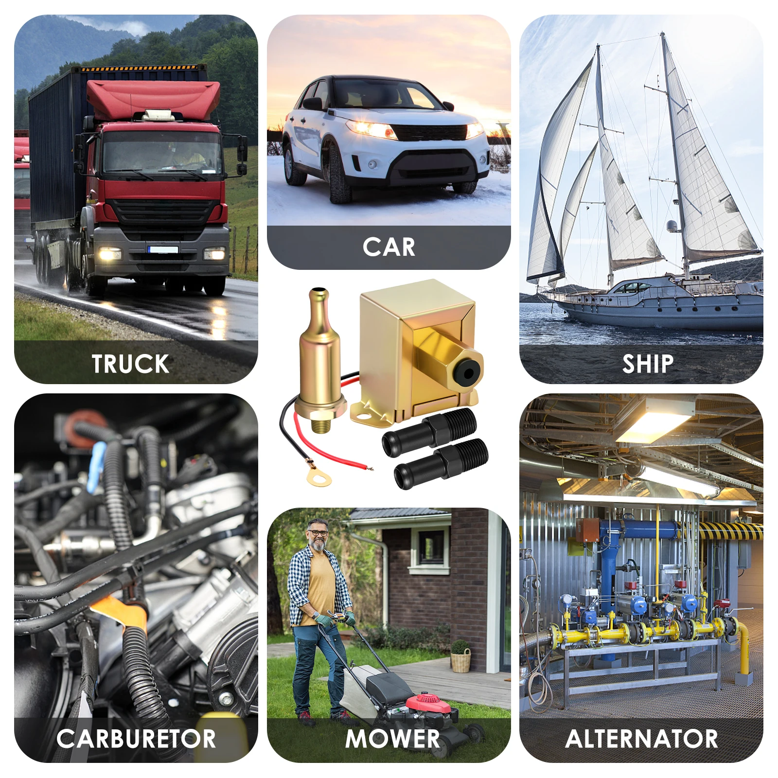 2.5-4PSI uniwersalna elektryczna pompa paliwa 12V metalowy wbudowany filtr paliwa numer części 40104, 40106, 40107, P502 pompa paliwowa
