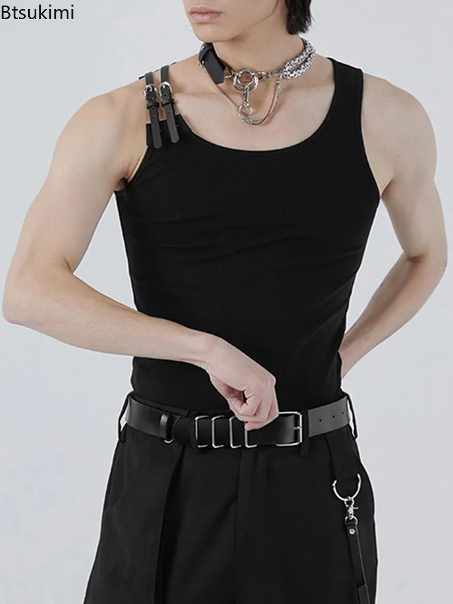 

Hip Hop Streetwear Men's Sexy Cotton Tank Tops Fashion Sleeveless Solid T-shirt Tops Summer Fitness Tight Sport Casual Vest Tees