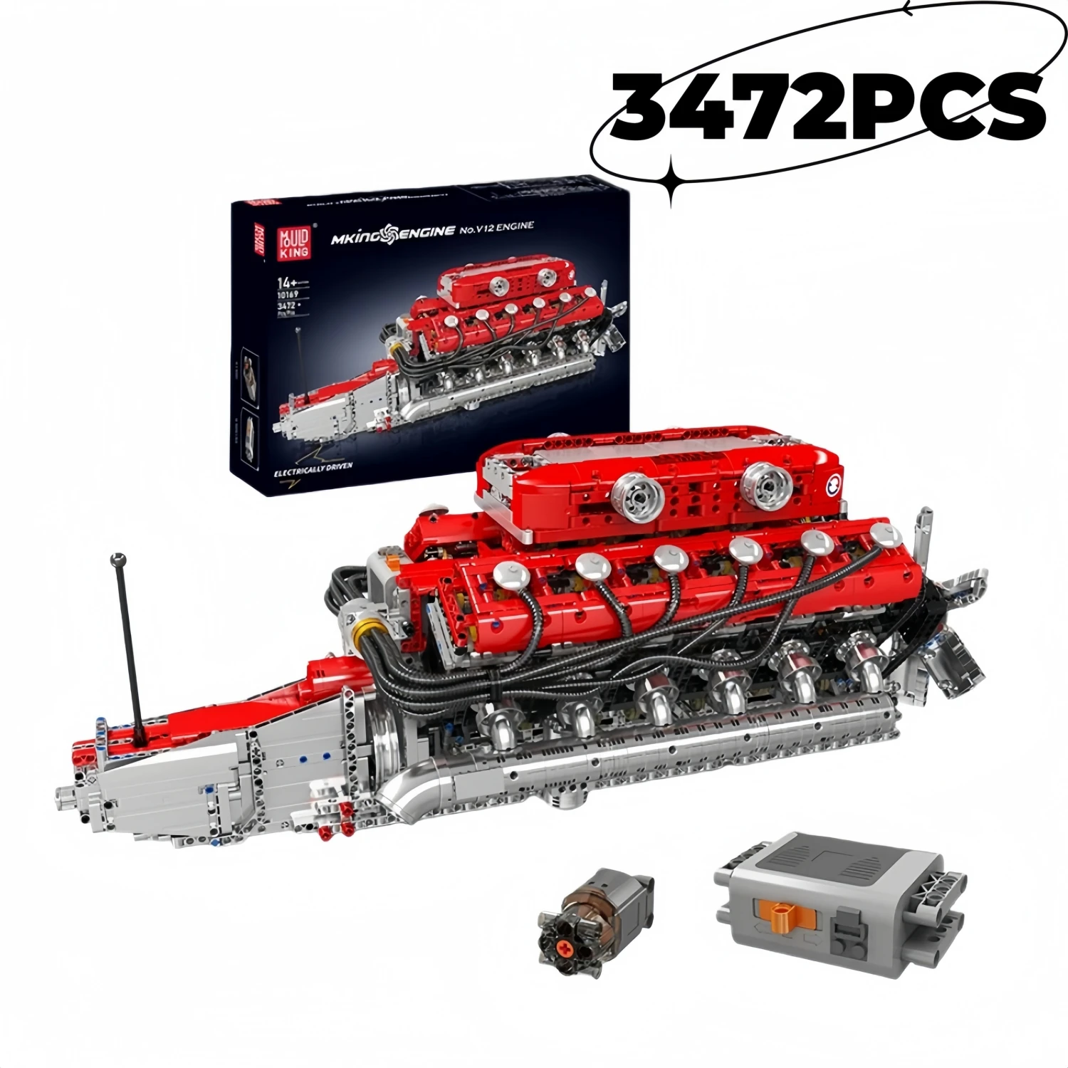 

3472PCS Mould King V12 Engine Model Building Block Kit Sports Car Motor Drive Puzzle Block Assembly Toys Christmas Gifts
