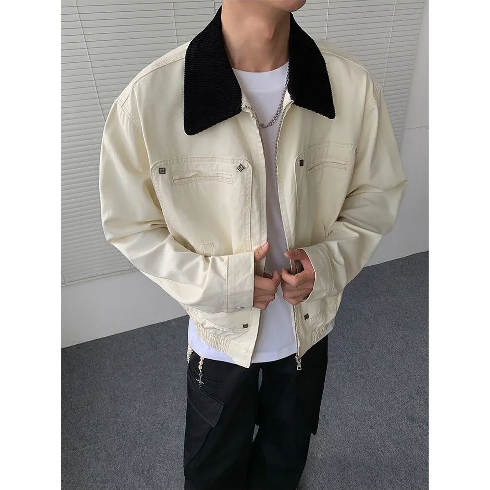 

Мужская повседневная джинсовая куртка оверсайз, осенне-зимняя, 250 пу, американский дизайн, свободная, высококачественная, для отдыха и работы, куртка-бомбер