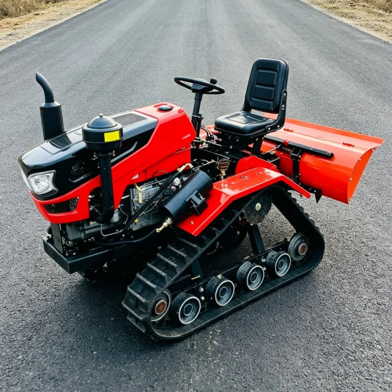 Customized 2026 New Ploughing Rotary Tiller, Hot-selling Crawler Tractor, High-efficiency Farm Rotary Tilling Tractor