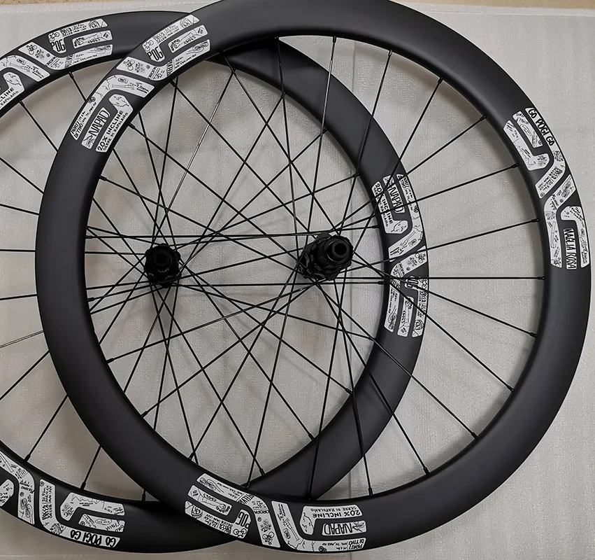 Disc Gravel Carbon Road Bike Disc Tubeless Wheelset Ratchet Personalized Custom Graffiti Sticker Disc Bicycle Wheels 700C