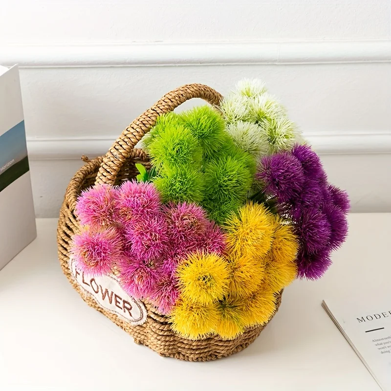 10pcs Vibrant Faux Dandelion Flowers: Multi-Use, Easy-Care Decor for Weddings, Home & Garden