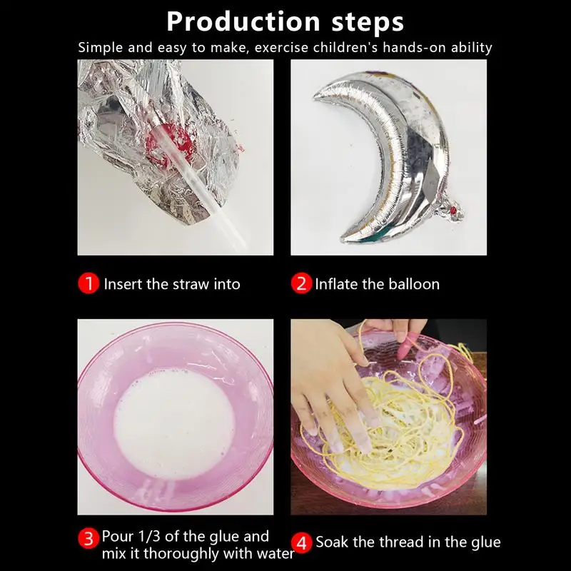 String Art Lantern Three-Dimensional3D String Art Light-up Lanterns Heart Star Round Lantern Toys With LED Bulbs Multi-Colored