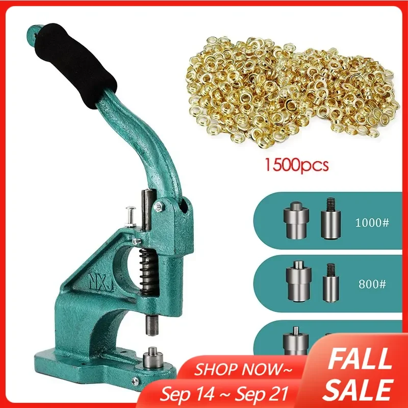 

Ручной пресс с люверсами, 1500 шт., комплект 6/10/12 мм, штампы, перфоратор, ручной инструмент для установки одежды, шитье