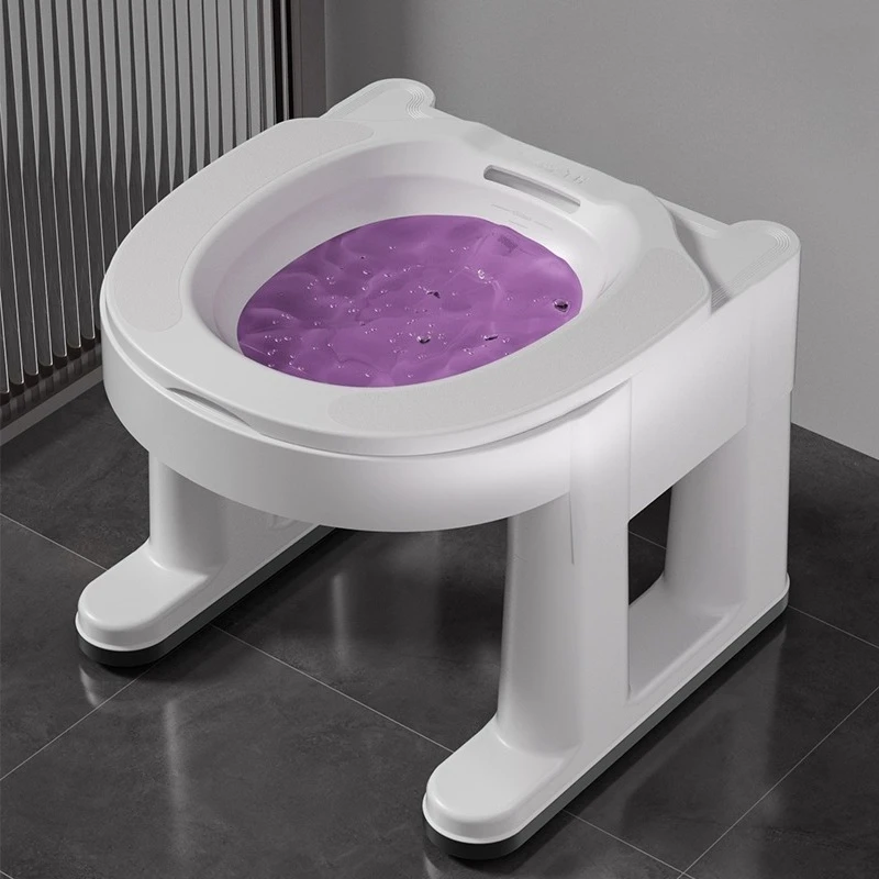 

Portable Bath Seat for Hemorrhoids Postpartum Care Portable Perineal Wash Basin Plastic Stool Convert Squat to Sit Toilet