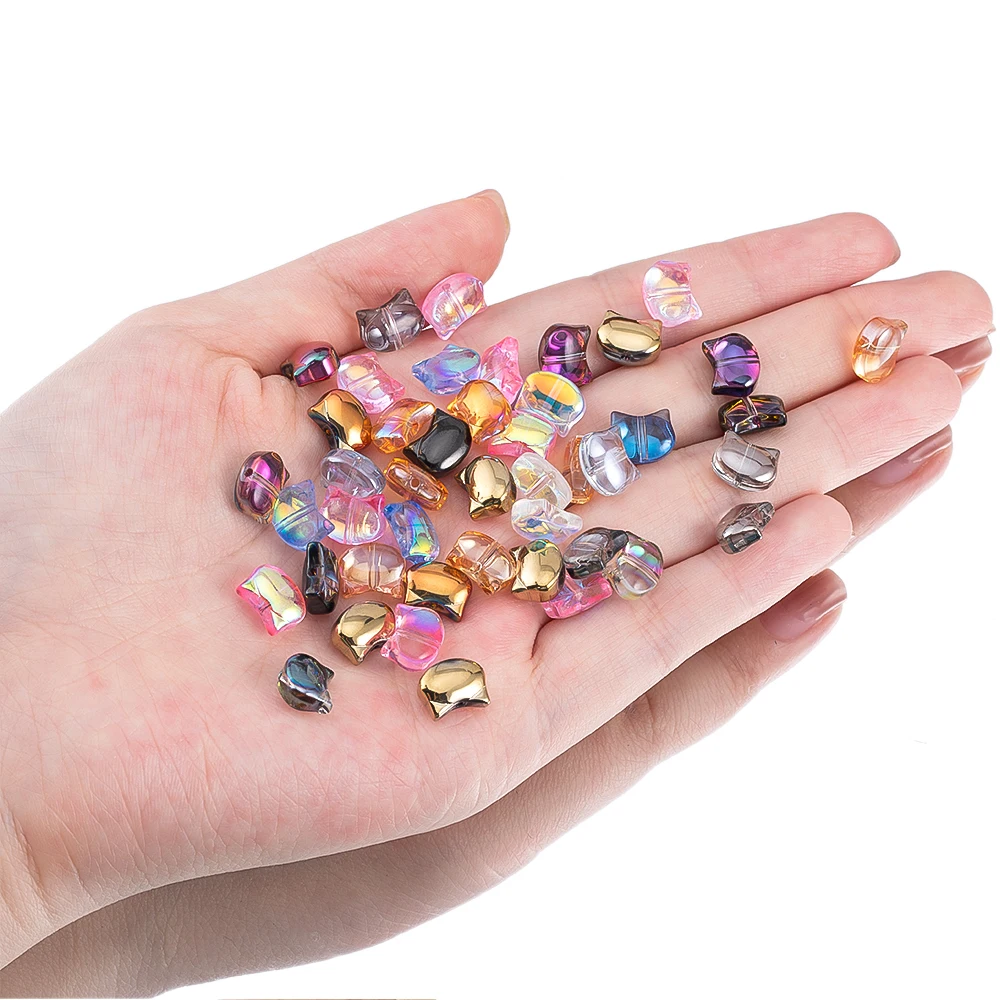 

10pcs 50pcs Colorful Cat Head Shaped Acrylic Beads Colorful Loose Spacer Bead for Jewelry Making DIY Bracelet Necklace Findings