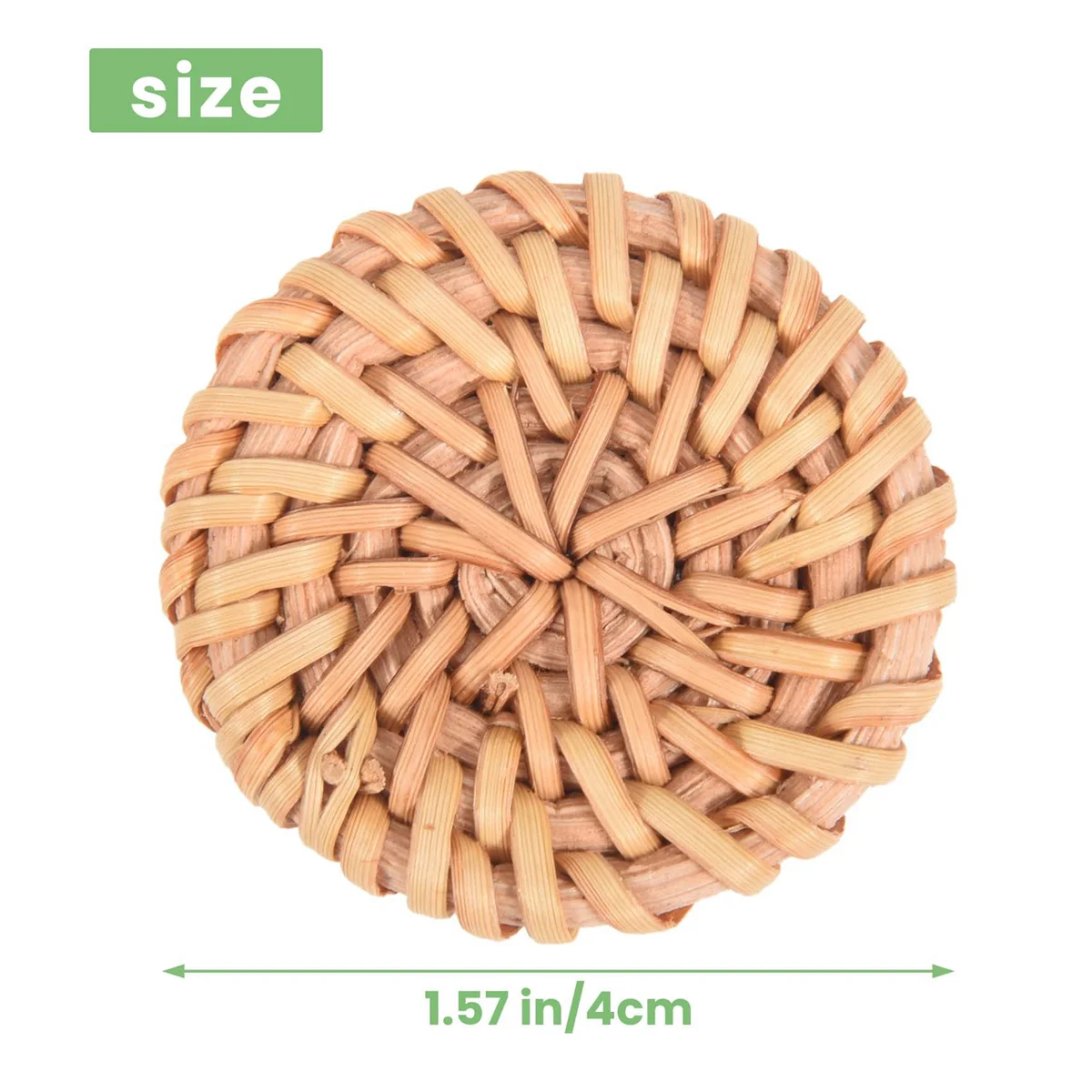 HEIßER Boho Rattan Kommode Knöpfe Runde Holz Schublade Knöpfe Handgefertigte Korbgeflecht und Schrauben für Boho Möbel Knöpfe 12 Stücke