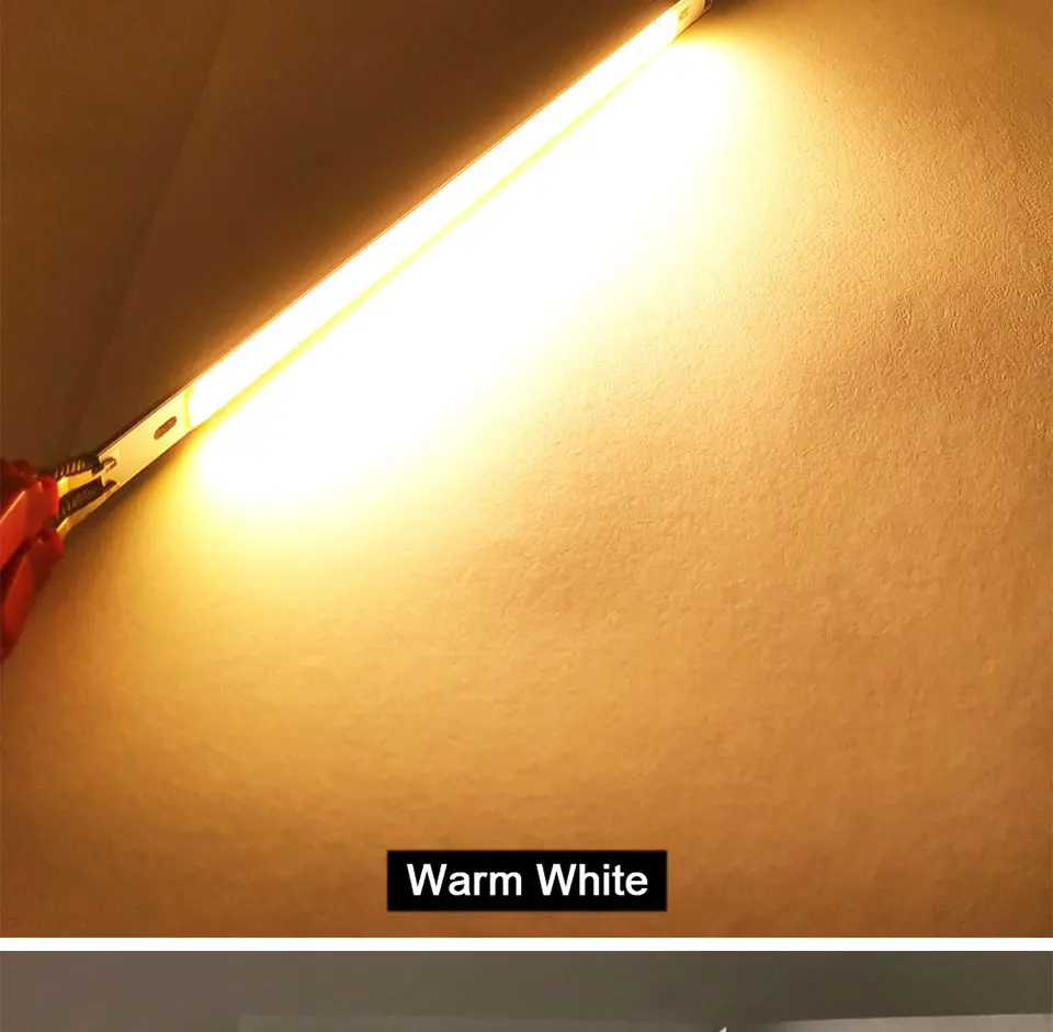 5pcs 200x10mm DC 12V COB LED Bar Light Strip 20cm 10W Blue Green Red Warm Cool White Color 200mm 12V COB Bulb LED Chip for DIY