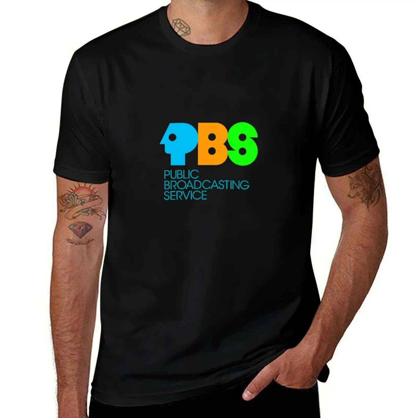 

PBS Vintage T-Shirt Minimalist Plain Crew Neck T-Shirt