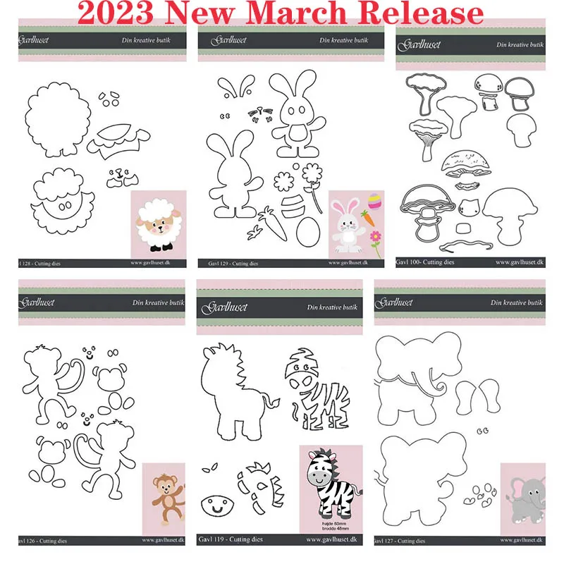 

Easter Rabbit Elephant Mushroom 2023 New March Release Metal Cutting Dies Diy Scrapbooking Craft Stencil Photo Template Decor