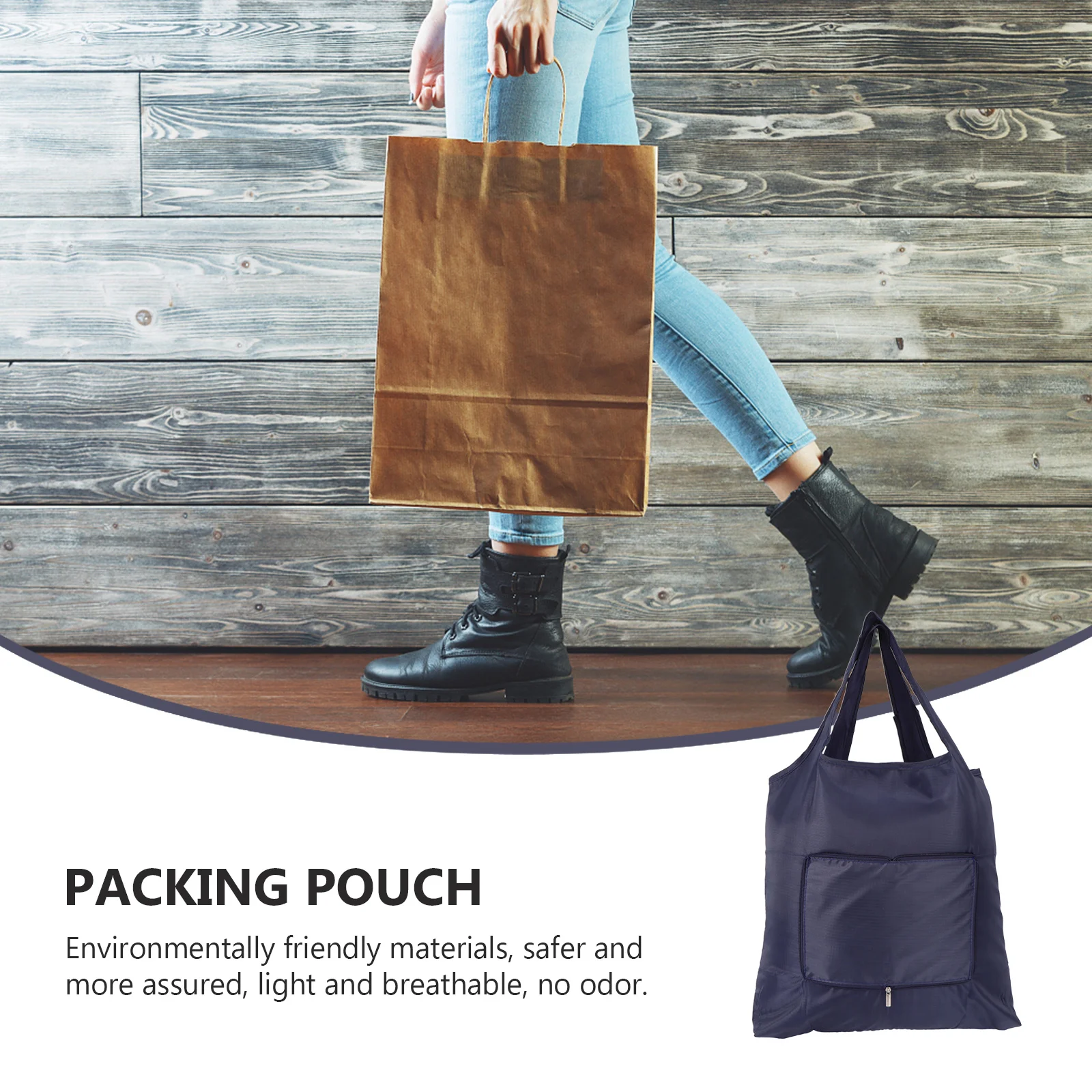 

2Pcs Portable Shopping Bags Oxford Fabric Water Resistant Tote Pouches Large Capacity Folding Grocery Bag for Outdoor Indoor Use