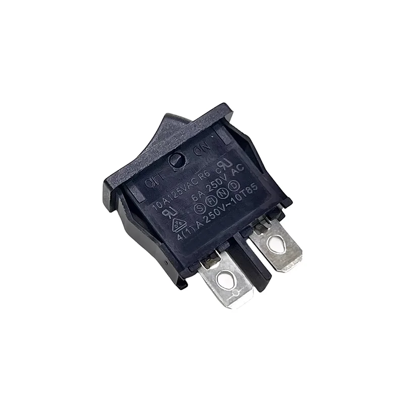 R6 2 pin 2 speed ultra-thin rocker switch 6A power switch certification 9.5*21mm ship type switch