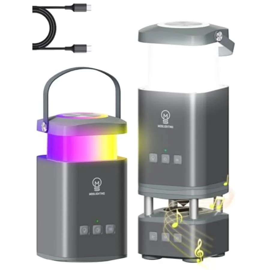 

Светодиодный фонарь для кемпинга, перезаряжаемые светодиодные фонари с Bluetooth-динамиком, RGB-подсветка для кемпинга, 10000 мАч, 4 режима освещения, IP44, водонепроницаемый