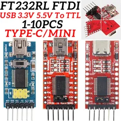 FT232RL FT232 FTDI USB 3.3V 5.5V to TTL Serial Adapter Module for Arduino FT232 Pro Mini /Type-C USB TO TTL 232