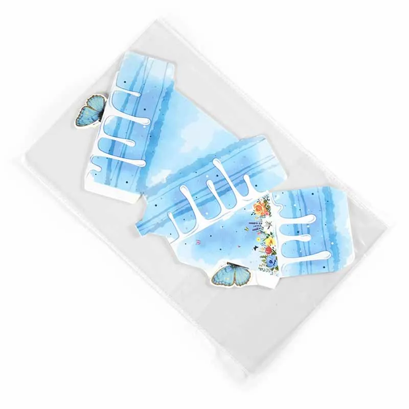 8/16 Stück Dreieckige Kuchen-Schmetterlings-Geschenkbox aus Papier, Keks-, Babyparty-, Süßigkeiten- und Dessertverpackungsbox, Kindergeburtstagsparty-Zubehör – Detail 5