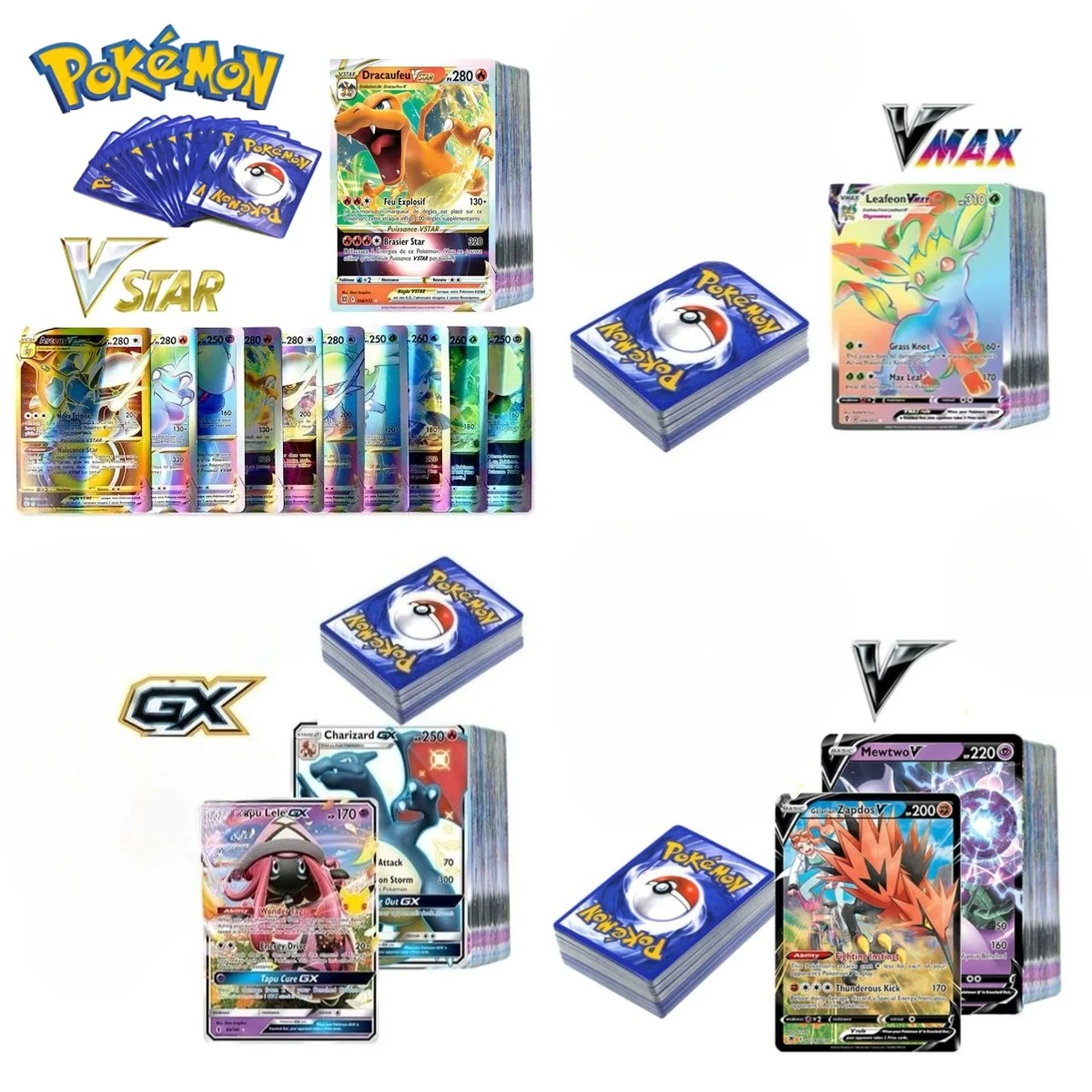 

100 шт. карты покемонов GX Vmax, коллекция боевых картiratina/Mewtwo/Arceus/Charizard/VSTAR, торговые блестящие карты, подарки для настольных игр