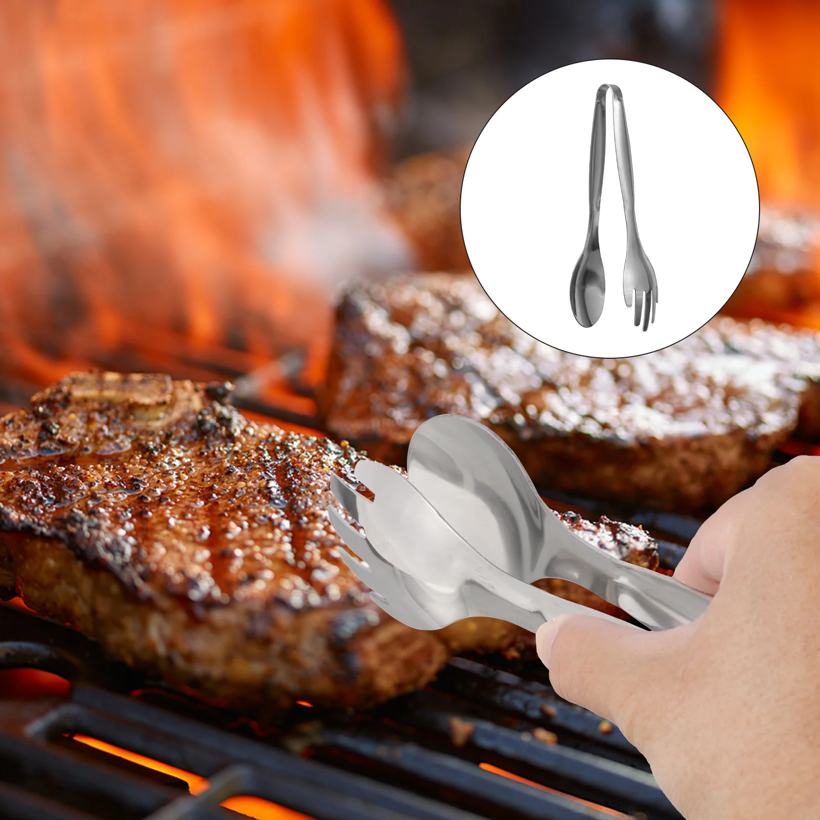 

Premium Stainless Steel Bbq Clip Ergonomic Design Anti-Skid Food Clamp Tongs Barbecue Accessory Food Clip Barbecue Tool