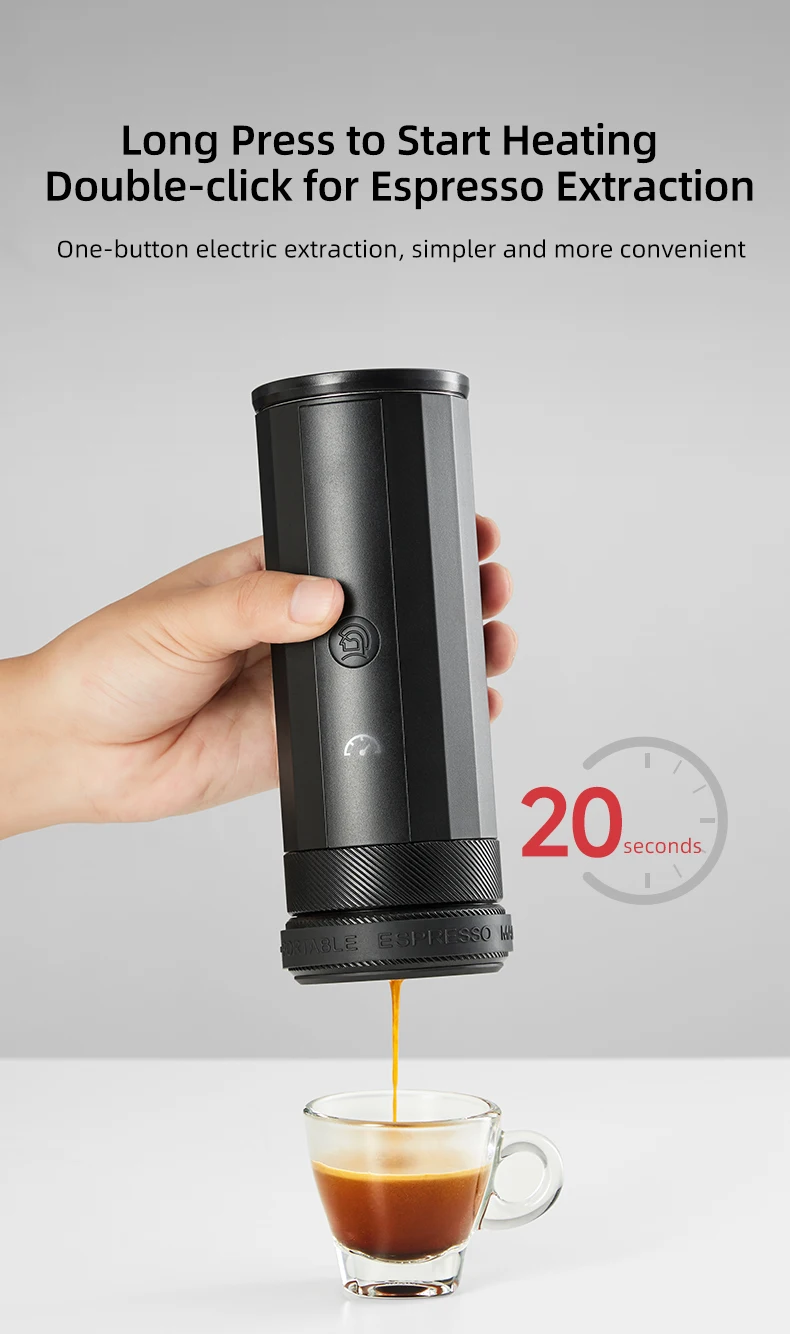 2026unique ZeroHero Heropresso Pro Portable Espresso Coffee Machine 20Bar USB Power Source Plastic for Car Home Hotel Outdoor RV