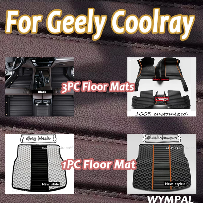 

Luxury Custom Auto Luxury Leather Car Floor Mat For Geely Coolray 2019 2020 2021 2022 Car Mat Full Set Waterproof Accessories