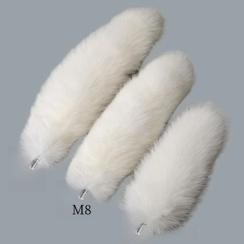 Exotic Cosplay Flirting Accessories with Spliceable Long Short Real Pure White Fox Tails for Couple BDSM Anal Bondage Sex Toys