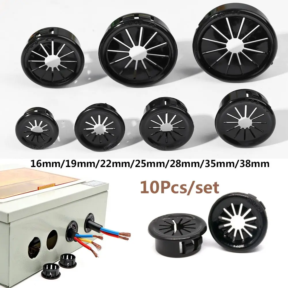 10pcs/set Hardware Buckle Line Office Organizer Wire Hole Cover Computer Grommet Desk Table Cable Fastener Line Box