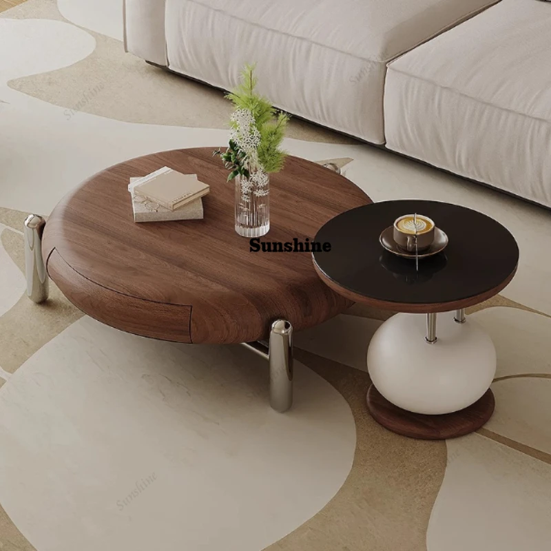 Drawers Space Saving Side Table Transform Unique Aesthetic Mini Small Round Side Table Outdoor Center Couchtisch Patio Furniture