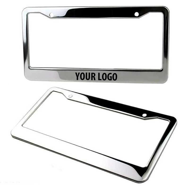 Professional Auto Parts Custom Logo Metal Stainless Steel Number Frame Front Back Covers Automobile Car License Plate Holder