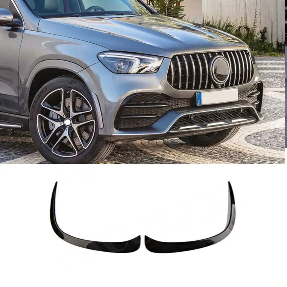 

Front Bumper Fog Lamp Fins Vent Trims Decoration for Benz GLE Class W167 350 450 53 AMG Sport SUV 2020 + Front Bumper Canards