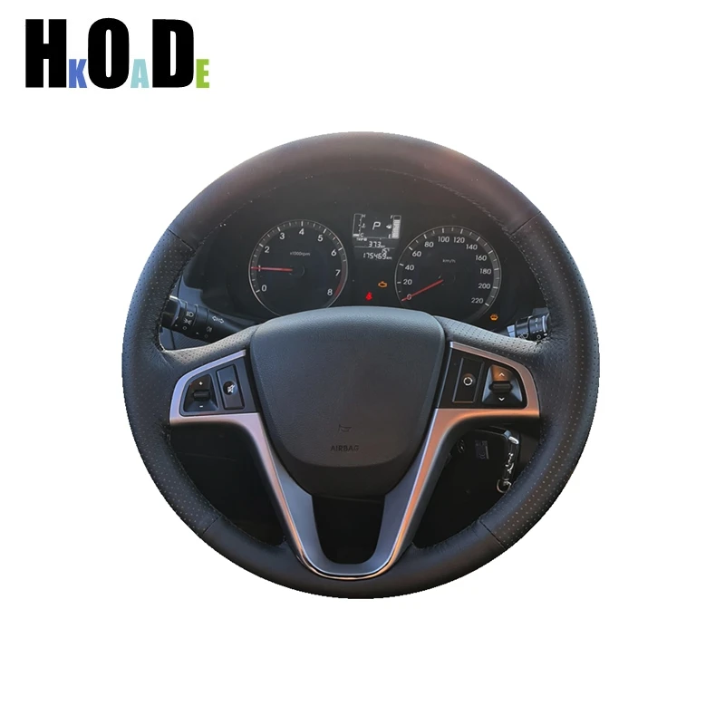 

Hand Sew Car Steering wheels cover For Hyundai Solaris i25 i20 Accent 2009 2010 2011 2012 2013 2014