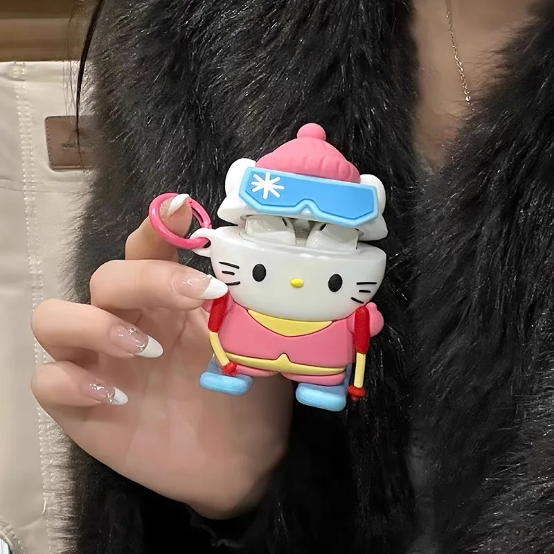 Kawaii Ski Hello Kitty for AirPods 1 2 3 Case AirPods Pro 2 Case IPhone Earphone Accessories Air Pod Silica Gel Cover