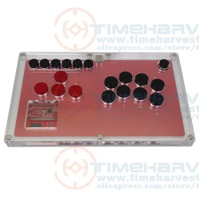 

All Buttons Hitbox Style Arcade Game Console Joystick Transparent Fight Stick Mechanical Shaft Button Game Controller For PC And